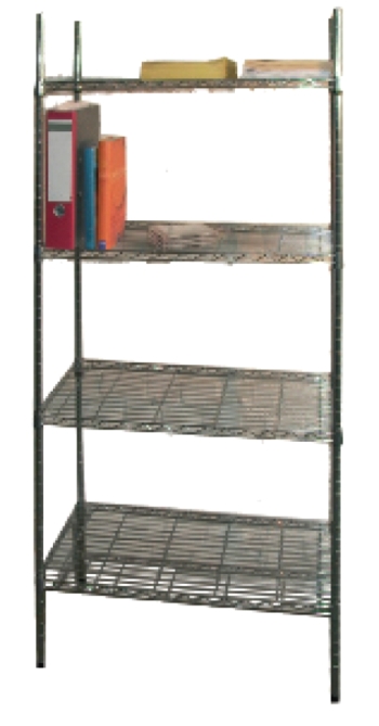 Regál chrom v153x76x35 OFFICE 4 police